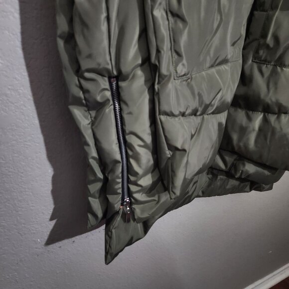 Ci Sono Olive Green Faux Shearling Hooded Oversized Puffy Parka Puffer Coat M - Picture 11 of 16